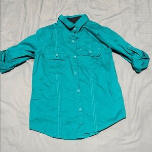 Kids Teal Button-Up Shirt